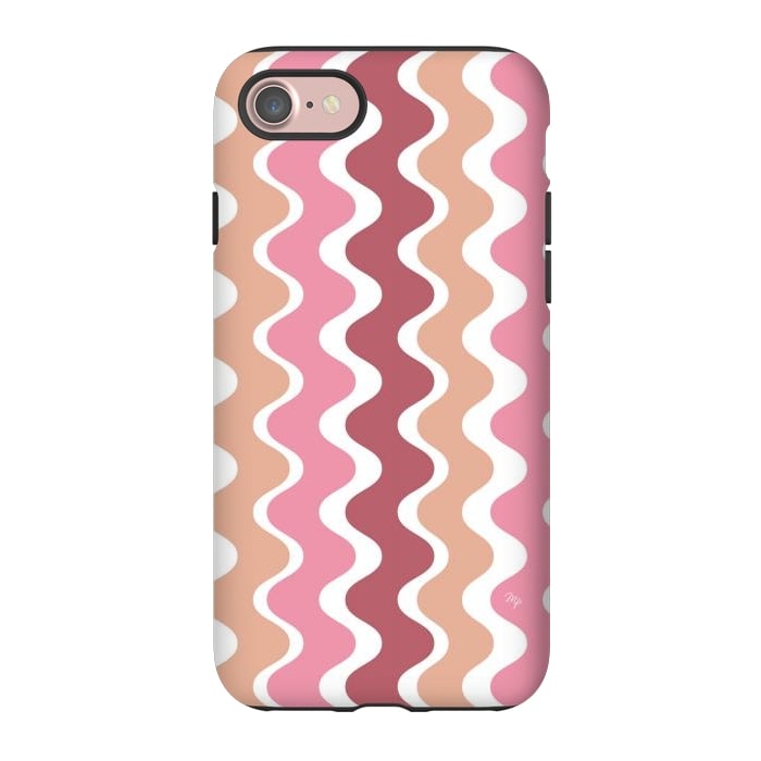 iPhone 7 StrongFit Pink Retro Waves by Martina