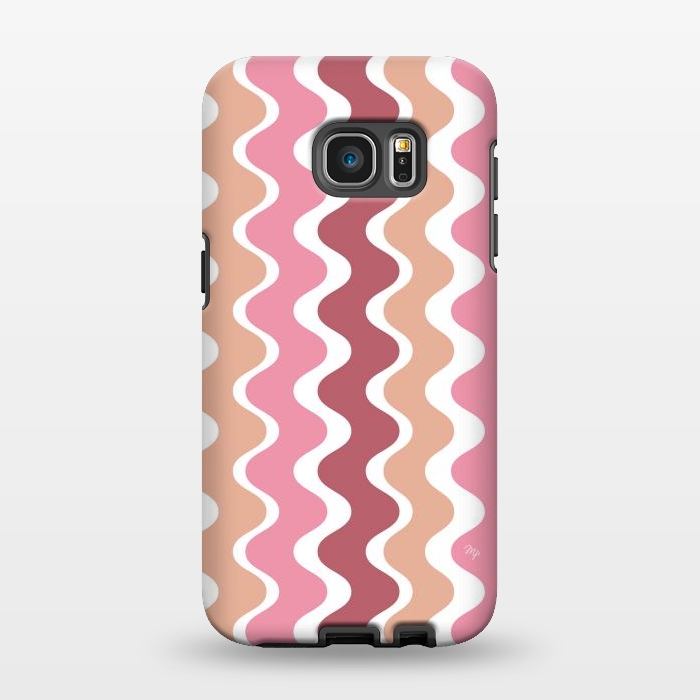 Galaxy S7 EDGE StrongFit Pink Retro Waves by Martina