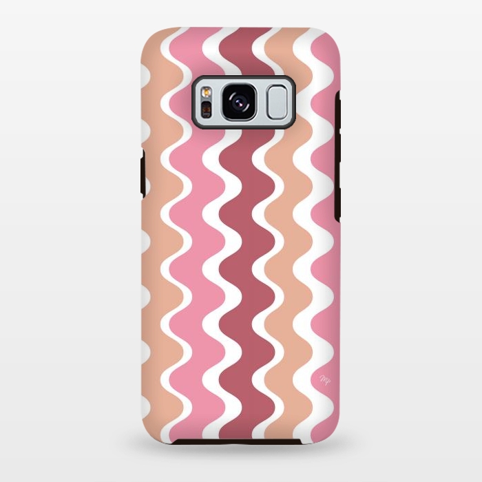 Galaxy S8 plus StrongFit Pink Retro Waves by Martina