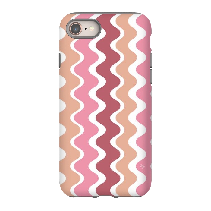 iPhone 8 StrongFit Pink Retro Waves by Martina