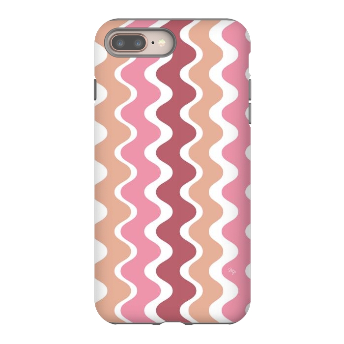 iPhone 8 plus StrongFit Pink Retro Waves by Martina