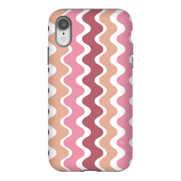 iPhone Xr StrongFit Pink Retro Waves by Martina