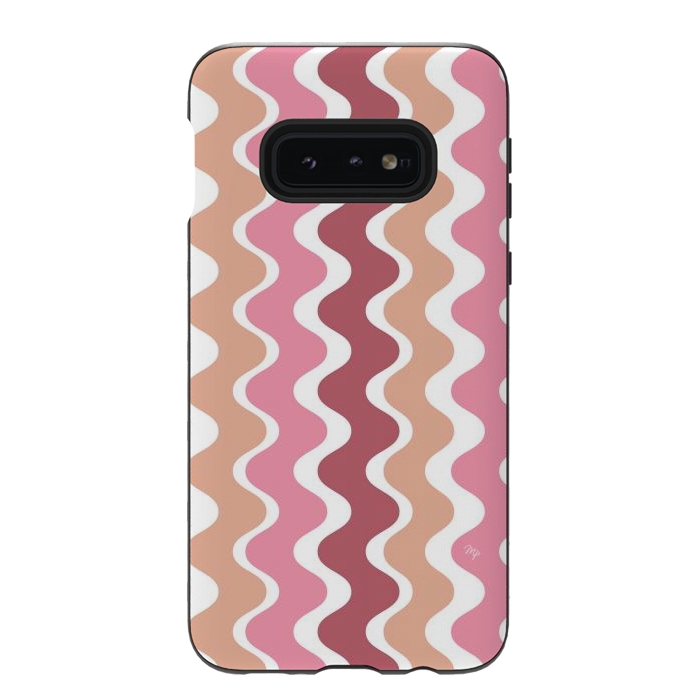 Galaxy S10e StrongFit Pink Retro Waves by Martina