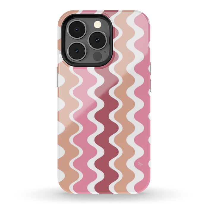 iPhone 13 pro StrongFit Pink Retro Waves by Martina