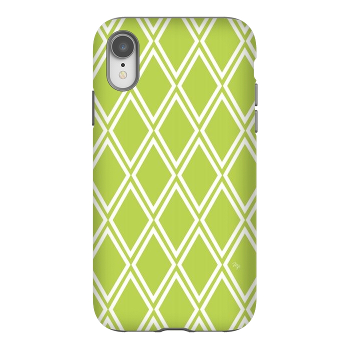 iPhone Xr StrongFit Elegant green Checks by Martina