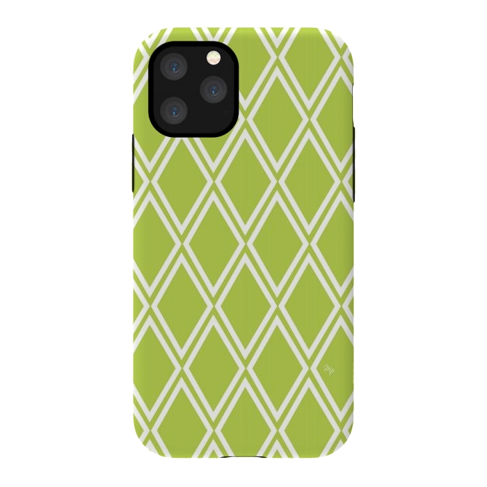 iPhone 11 Pro StrongFit Elegant green Checks by Martina