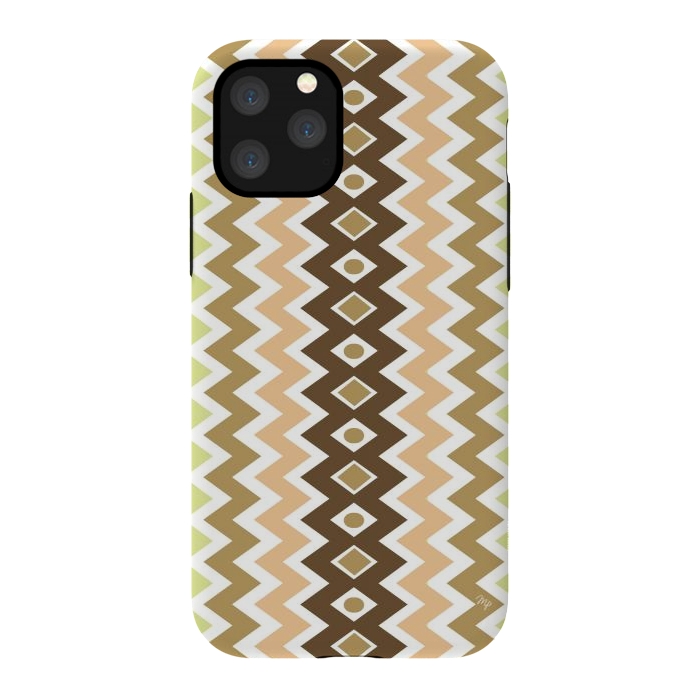 iPhone 11 Pro StrongFit Beige Chevron Love by Martina