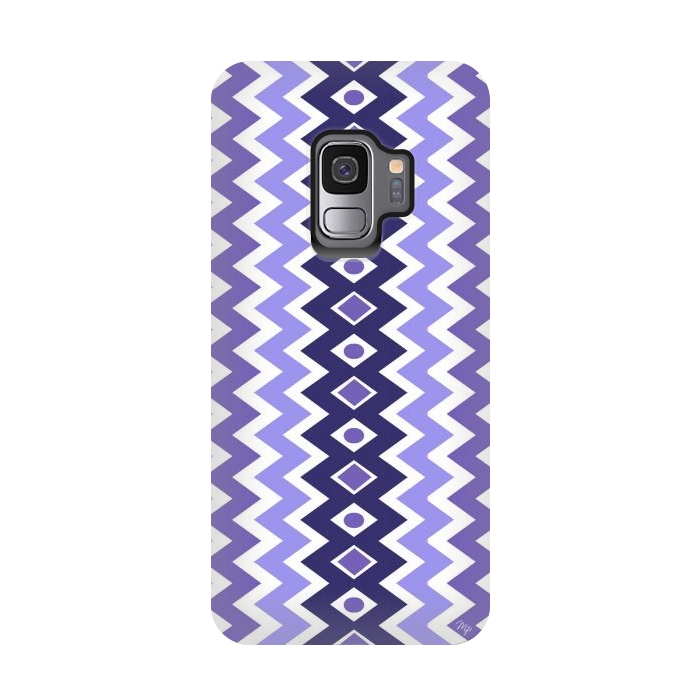 Galaxy S9 StrongFit Purple Chevron by Martina