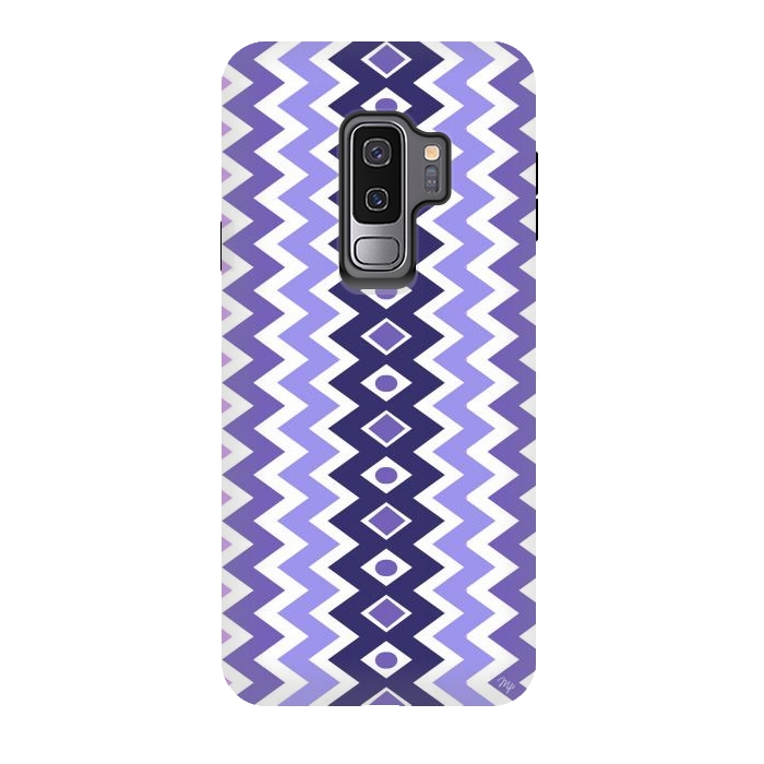 Galaxy S9 plus StrongFit Purple Chevron by Martina