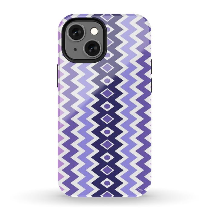 iPhone 12 mini StrongFit Purple Chevron by Martina