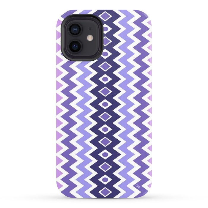 iPhone 12 StrongFit Purple Chevron by Martina