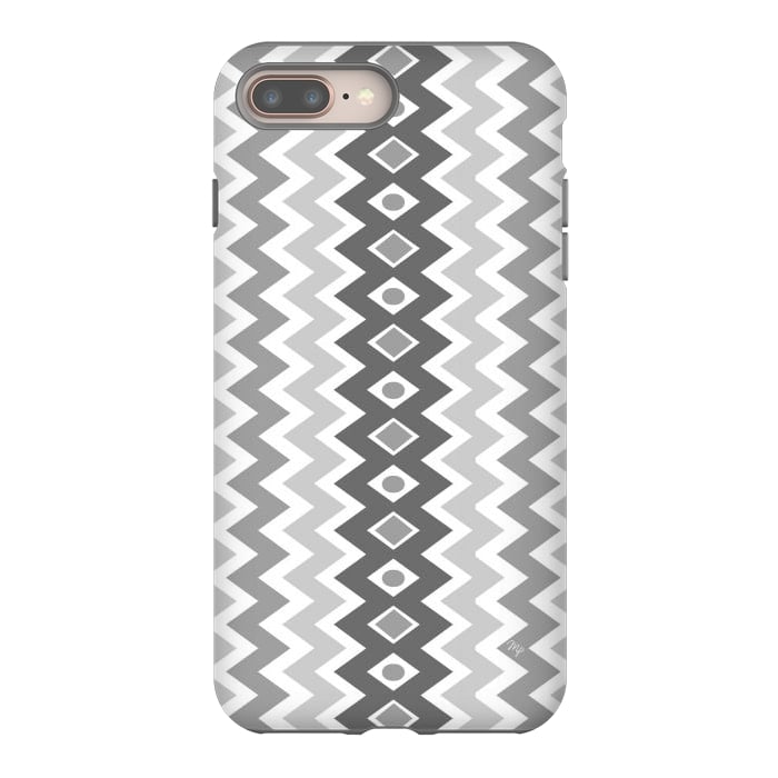 iPhone 8 plus StrongFit Unisex gray chevron by Martina