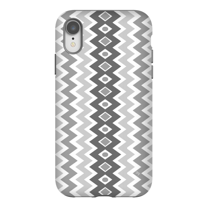 iPhone Xr StrongFit Unisex gray chevron by Martina