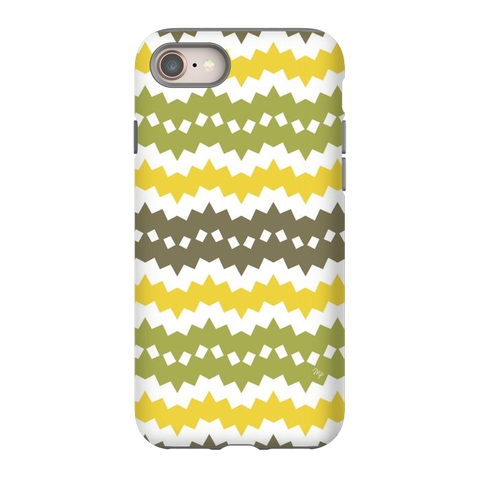 iPhone 8 StrongFit Green Playful chevron by Martina