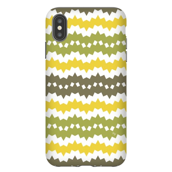 iPhone Xs Max StrongFit Green Playful chevron by Martina