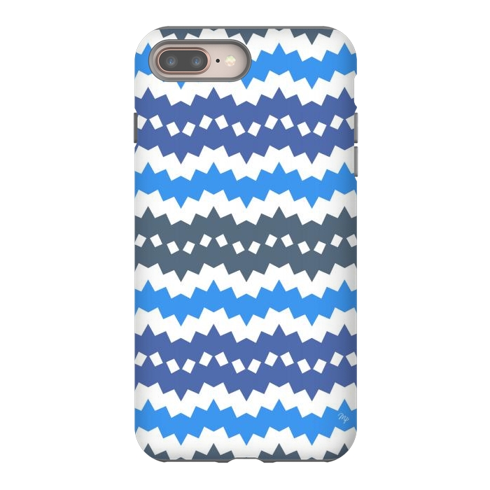 iPhone 7 plus StrongFit Blue Playful CHevron by Martina
