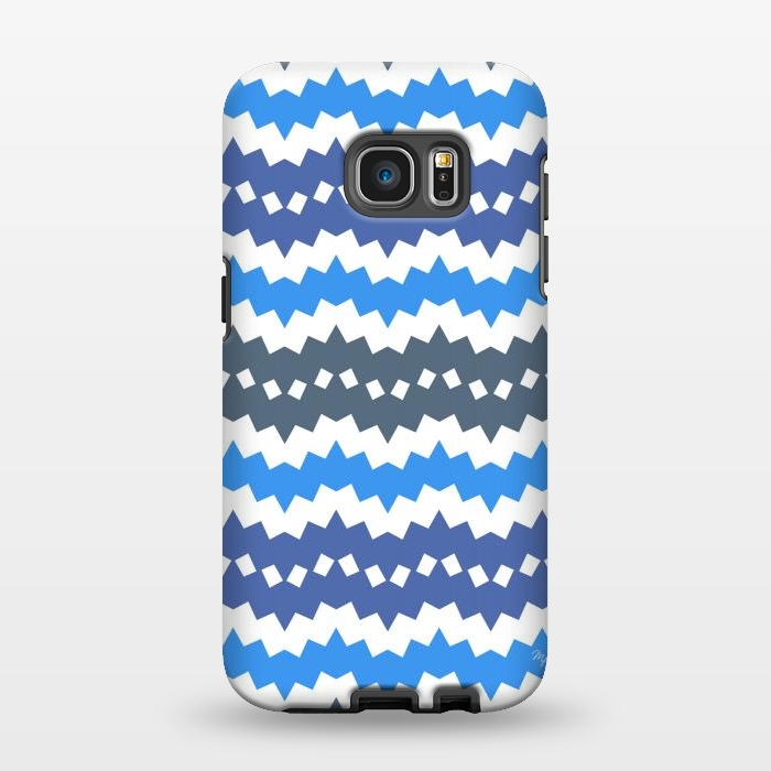 Galaxy S7 EDGE StrongFit Blue Playful CHevron by Martina