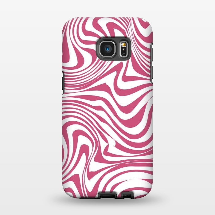 Galaxy S7 EDGE StrongFit Retro pink waves by Martina