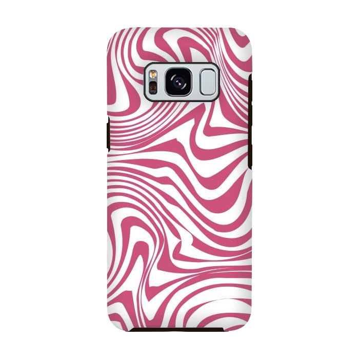 Galaxy S8 StrongFit Retro pink waves by Martina