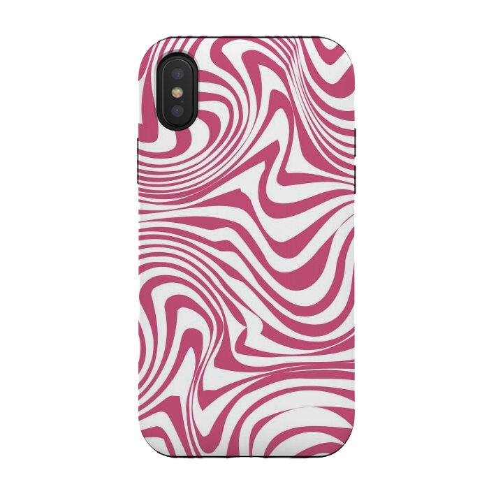 iPhone Xs / X StrongFit Retro pink waves by Martina
