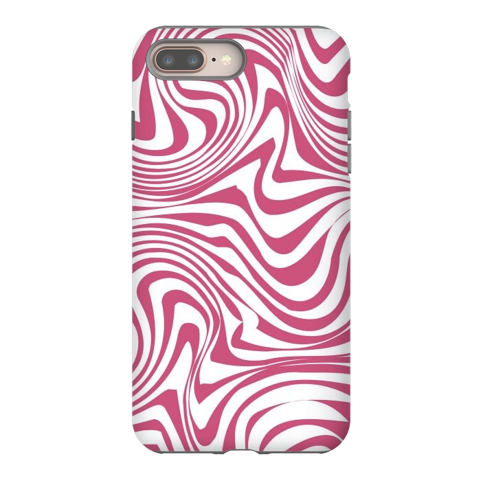 iPhone 8 plus StrongFit Retro pink waves by Martina