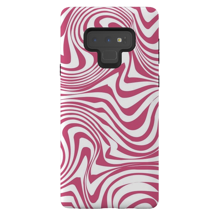 Galaxy Note 9 StrongFit Retro pink waves by Martina