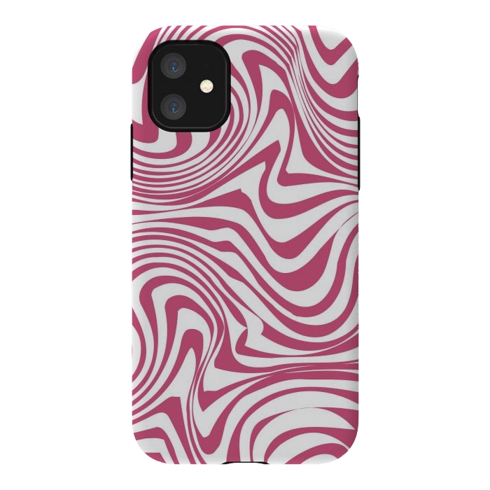 iPhone 11 StrongFit Retro pink waves by Martina