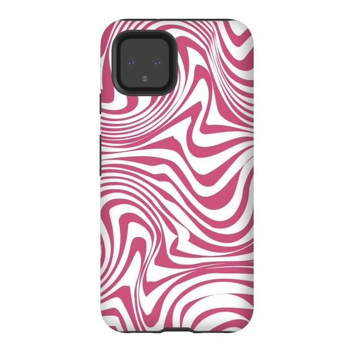 Pixel 4 StrongFit Retro pink waves by Martina