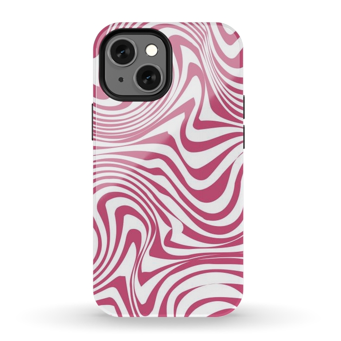 iPhone 13 mini StrongFit Retro pink waves by Martina