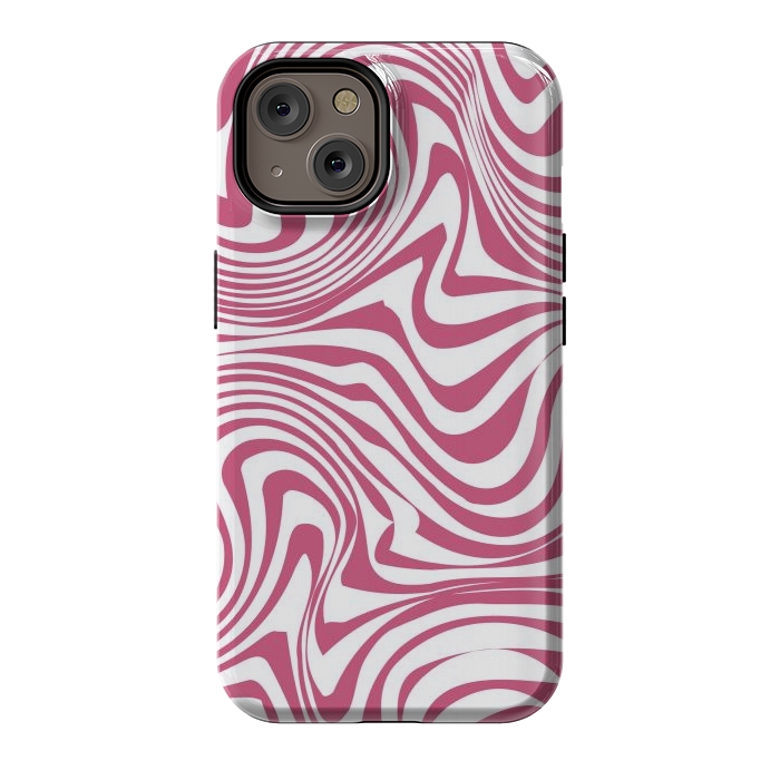 iPhone 14 StrongFit Retro pink waves by Martina