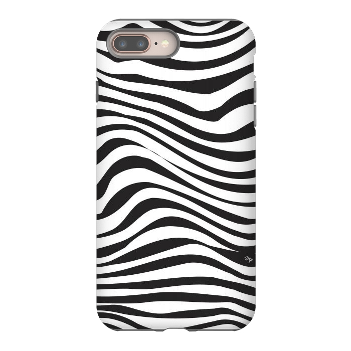 iPhone 7 plus StrongFit Modern retro black and white waves by Martina