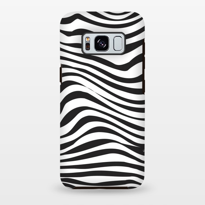 Galaxy S8 plus StrongFit Modern retro black and white waves by Martina