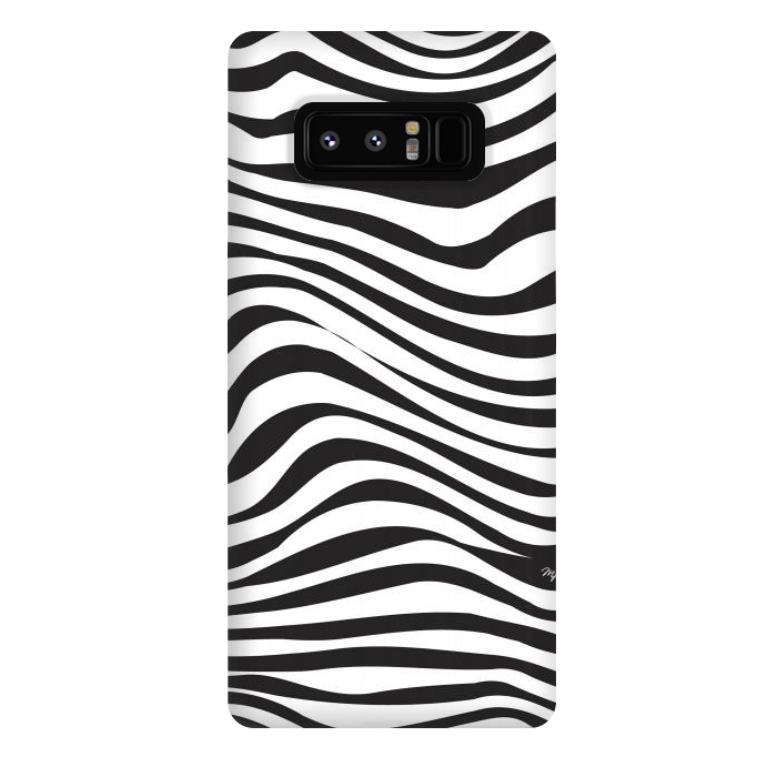 Galaxy Note 8 StrongFit Modern retro black and white waves by Martina
