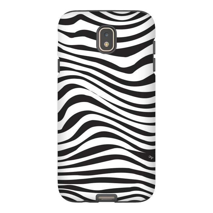 Galaxy J7 StrongFit Modern retro black and white waves by Martina