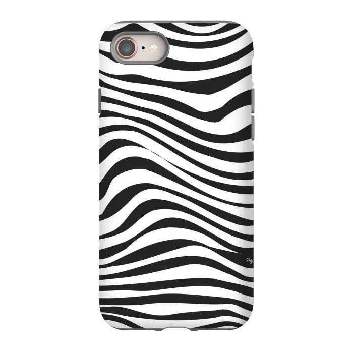 iPhone SE StrongFit Modern retro black and white waves by Martina