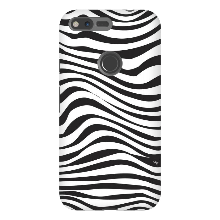 Pixel XL StrongFit Modern retro black and white waves by Martina