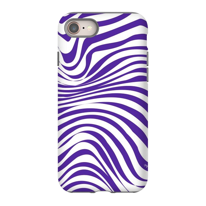 iPhone SE StrongFit Modern retro purple waves by Martina