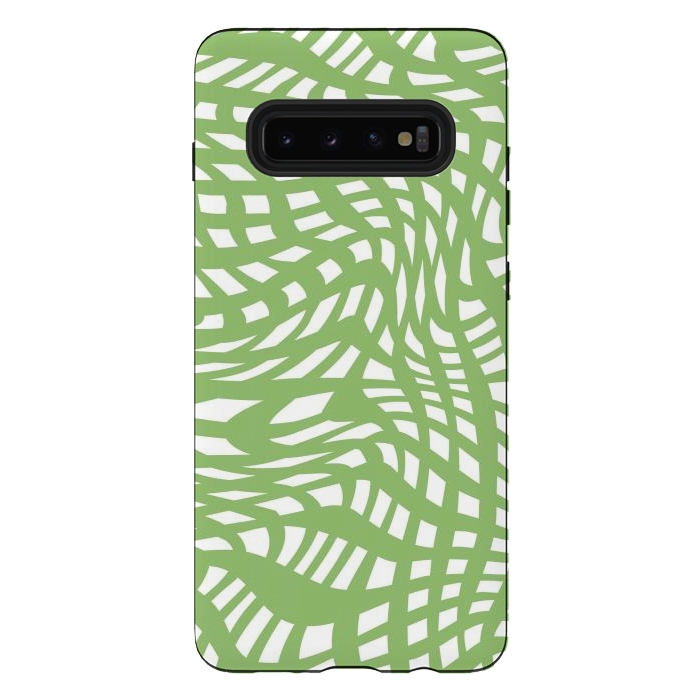 Galaxy S10 plus StrongFit Modern retro green graphics by Martina