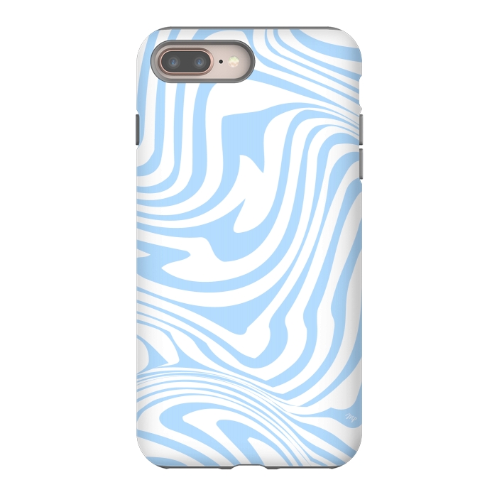 iPhone 7 plus StrongFit Modern retro blue waves by Martina