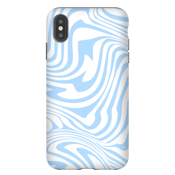 iPhone Xs Max StrongFit Modern retro blue waves by Martina