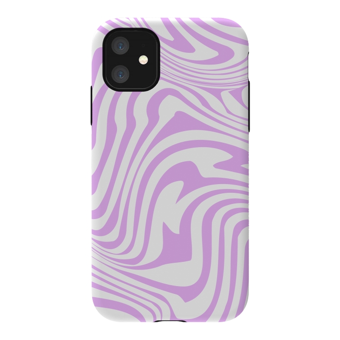 iPhone 11 StrongFit Modern retro lila waves by Martina