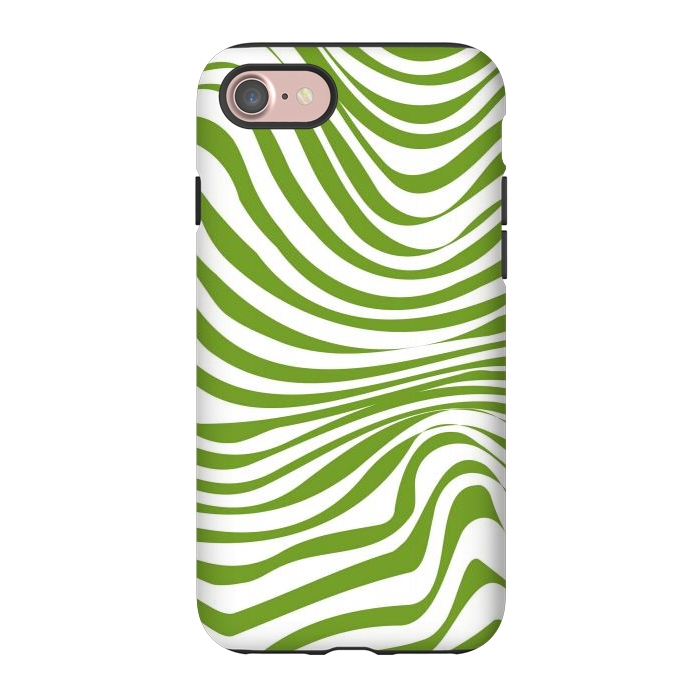 iPhone 7 StrongFit Modern retro cool green waves by Martina
