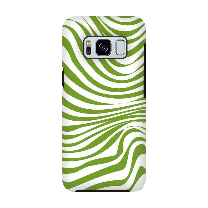 Galaxy S8 StrongFit Modern retro cool green waves by Martina