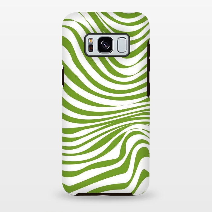 Galaxy S8 plus StrongFit Modern retro cool green waves by Martina