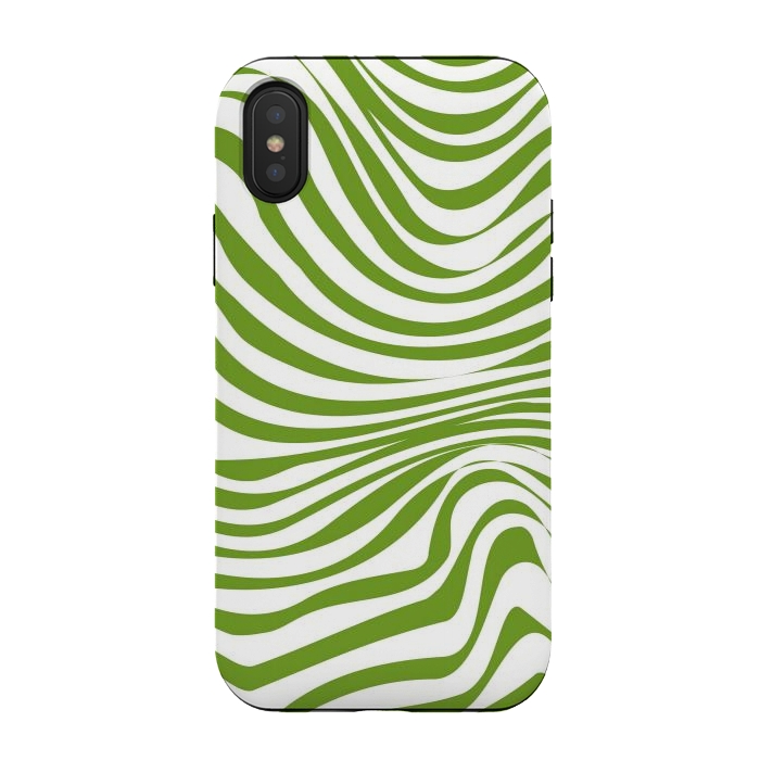 iPhone Xs / X StrongFit Modern retro cool green waves by Martina