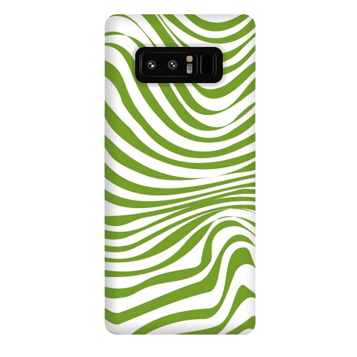 Galaxy Note 8 StrongFit Modern retro cool green waves by Martina