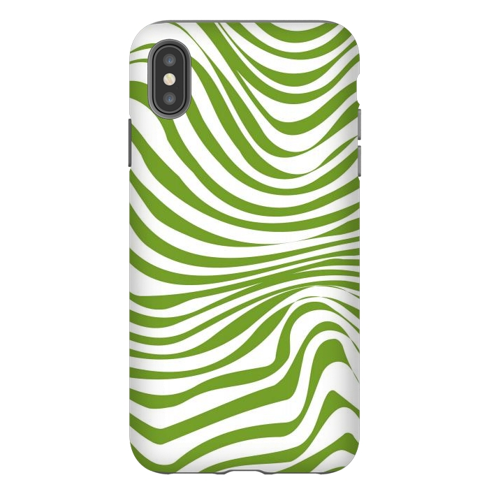 iPhone Xs Max StrongFit Modern retro cool green waves by Martina