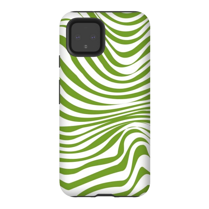 Pixel 4 StrongFit Modern retro cool green waves by Martina