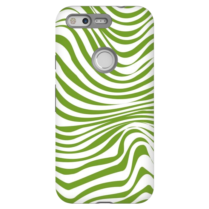 Pixel StrongFit Modern retro cool green waves by Martina