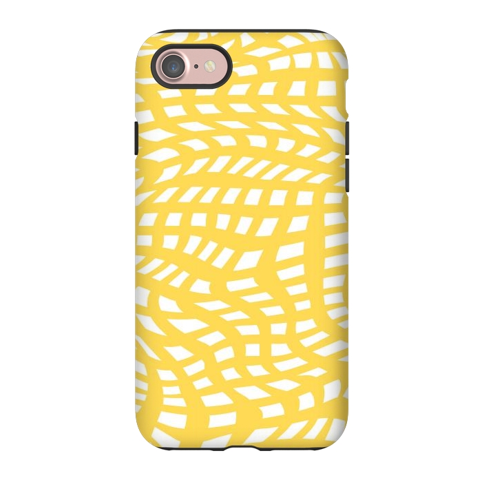 iPhone 7 StrongFit Modern retro yellow cubes by Martina